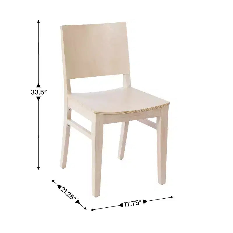 Silla de Comedor de Madera Maciza Grado Comercial Nápoles con Respaldo Curvo